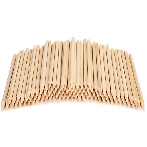 roomir 100PCS Orange Sticks for Nails 4.5 Inch - Wooden Cuticle Pusher & Remover Set - Non-Toxic, Skin-Safe - Wood Tools for Manicure & Pedicure - Disposable Set for Home & Salon - Won't Break Easily - görsel 2