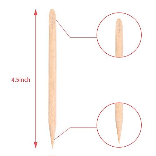 roomir 100PCS Orange Sticks for Nails 4.5 Inch - Wooden Cuticle Pusher & Remover Set - Non-Toxic, Skin-Safe - Wood Tools for Manicure & Pedicure - Disposable Set for Home & Salon - Won't Break Easily - görsel 6
