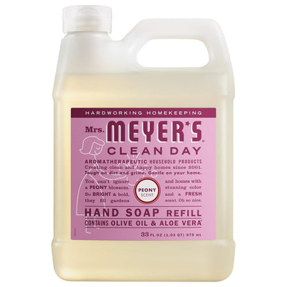 MRS. MEYER'S CLEAN DAY Hand Soap Refill, Peony Scent, 33 Fl Oz