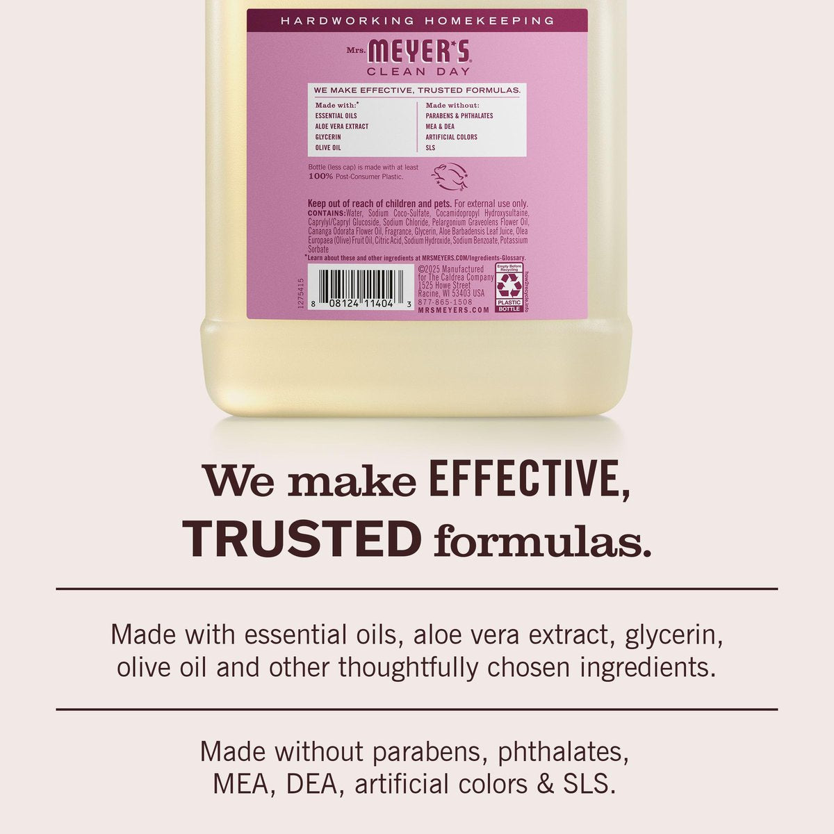 MRS. MEYER'S CLEAN DAY Hand Soap Refill, Peony Scent, 33 Fl Oz - görsel 6