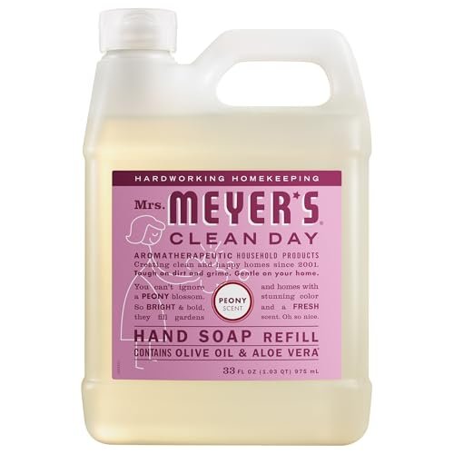 MRS. MEYER'S CLEAN DAY Hand Soap Refill, Peony Scent, 33 Fl Oz - görsel 1