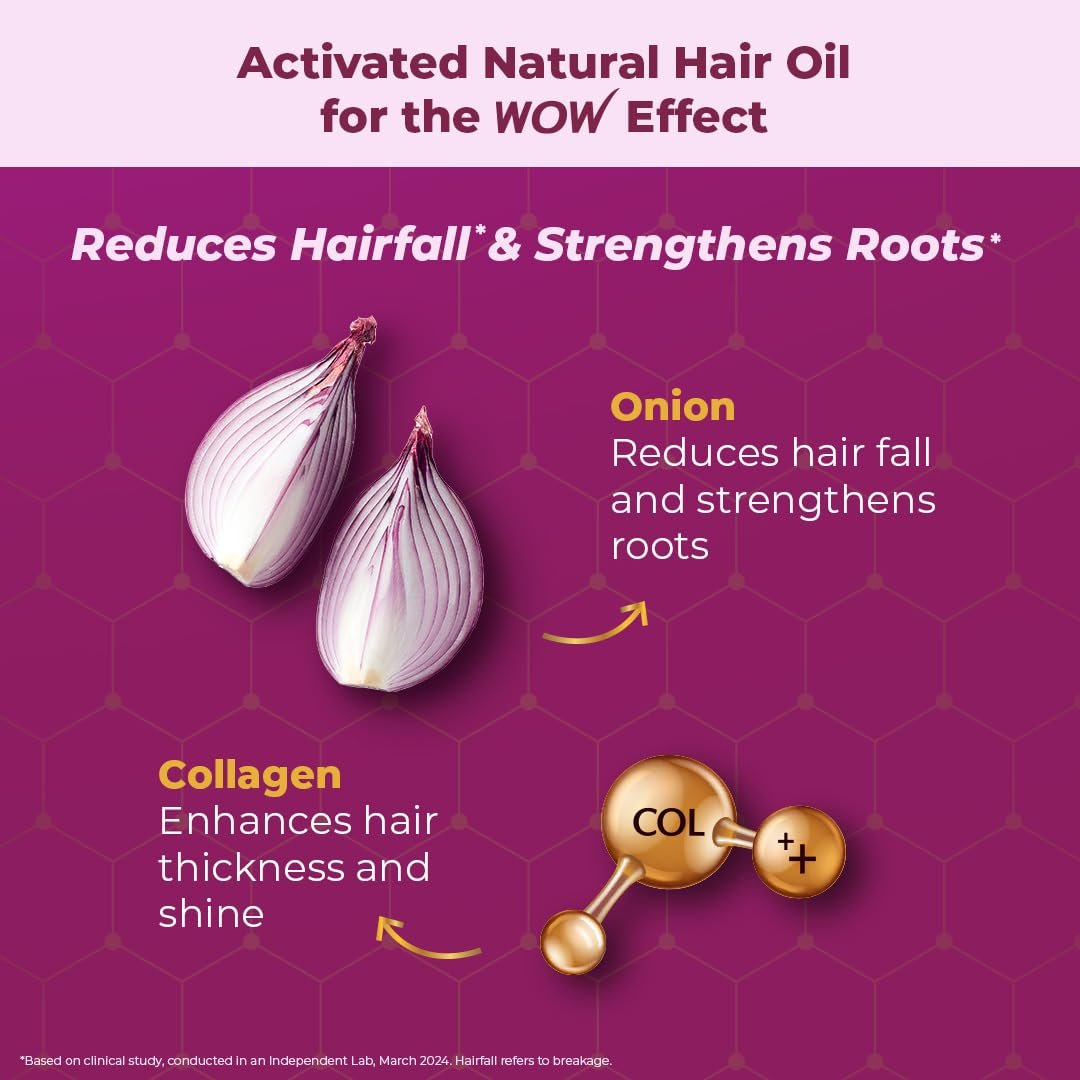 WOW Skin Science Onion Black Seed Hair Oil with Comb Applicator - Controls Hair Fall - No Mineral Oil, Silicones, Cooking Oil & Synthetic Fragrance - 100mL - görsel 5
