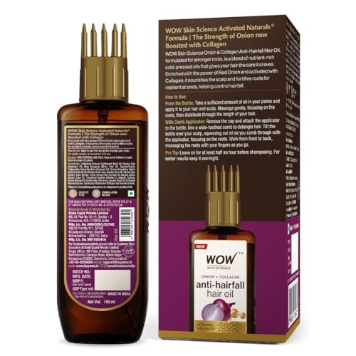 WOW Skin Science Onion Black Seed Hair Oil with Comb Applicator - Controls Hair Fall - No Mineral Oil, Silicones, Cooking Oil & Synthetic Fragrance - 100mL - görsel 18