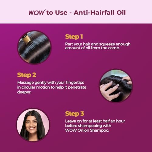 WOW Skin Science Onion Black Seed Hair Oil with Comb Applicator - Controls Hair Fall - No Mineral Oil, Silicones, Cooking Oil & Synthetic Fragrance - 100mL - görsel 14