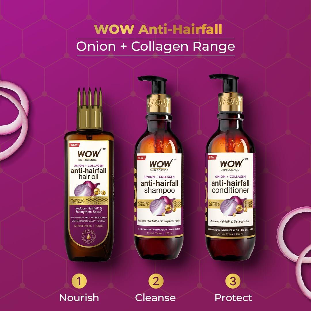 WOW Skin Science Onion Black Seed Hair Oil with Comb Applicator - Controls Hair Fall - No Mineral Oil, Silicones, Cooking Oil & Synthetic Fragrance - 100mL - görsel 15
