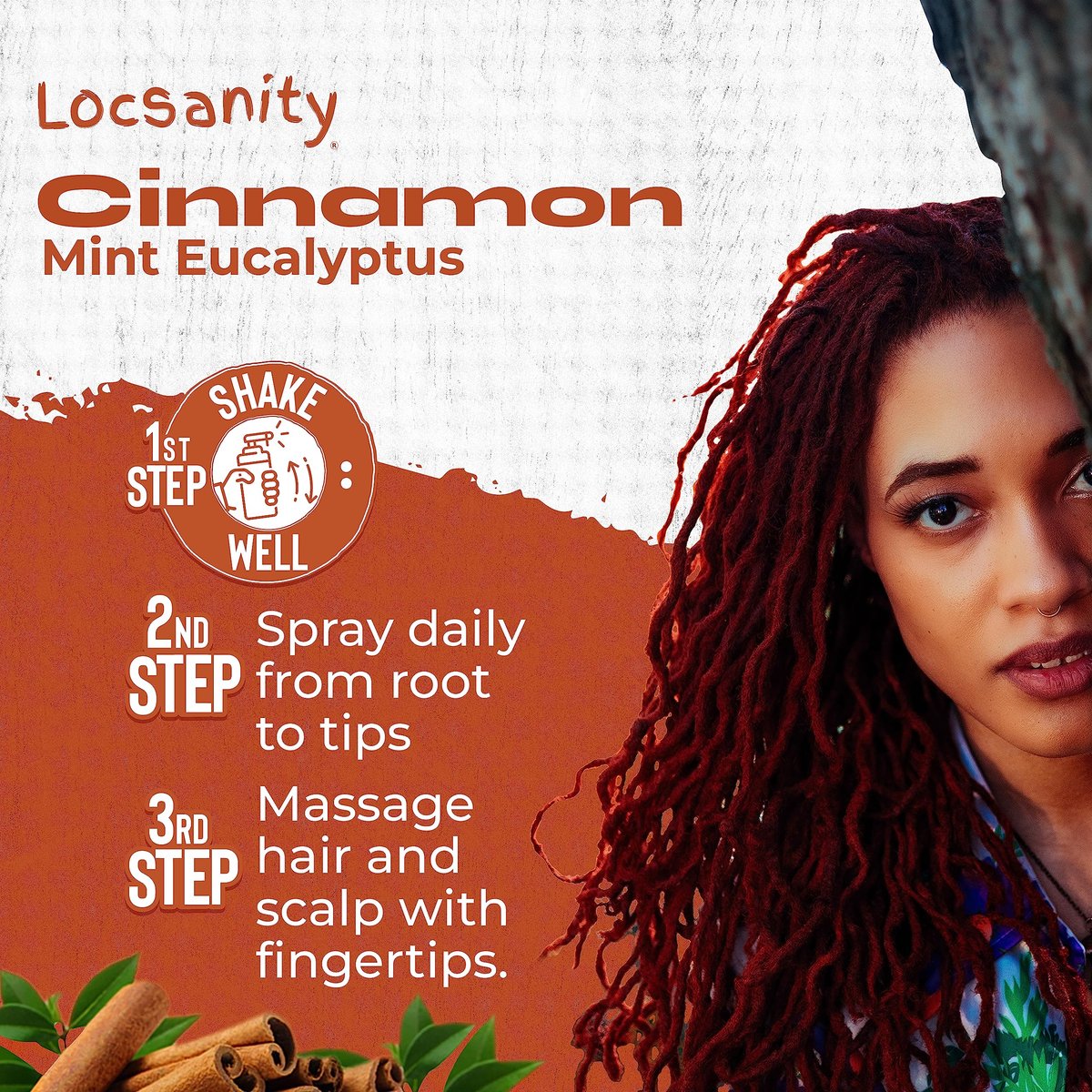 Locsanity Cinnamon Mint Eucalyptus Scalp Soothing & Conditioning Spray - 8 fl oz Avelisse