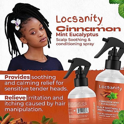 Locsanity Cinnamon Mint Eucalyptus Scalp Soothing & Conditioning Spray - 8 fl oz Avelisse