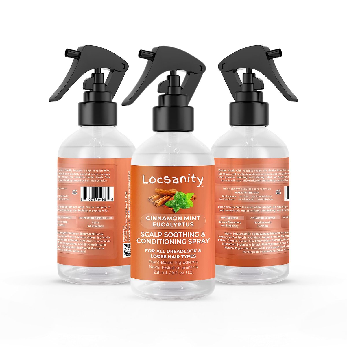 Locsanity Cinnamon Mint Eucalyptus Scalp Soothing & Conditioning Spray - 8 fl oz Avelisse