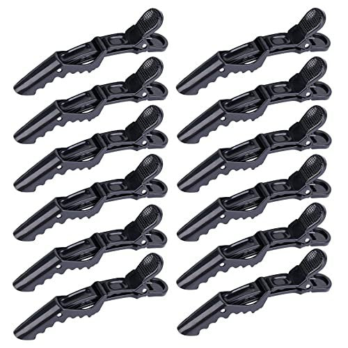 HH&LL 12-Pack Professional Hair Clips – Wide Teeth & Double-Hinged Alligator Styling Sectioning Clips for Salon-Quality Results - görsel 2