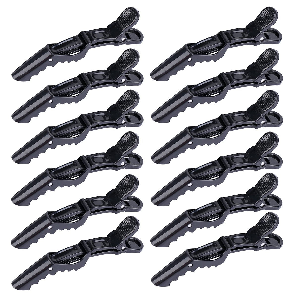 HH&LL 12-Pack Professional Hair Clips – Wide Teeth & Double-Hinged Alligator Styling Sectioning Clips for Salon-Quality Results - görsel 1