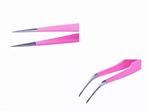 Aoshang 2-Piece Stainless Steel Tweezers Set – Straight & Curved Tip for Eyelash Extensions, Nail Art Rhinestone Pickup, and Acrylic Gel Nail DIY - görsel 8