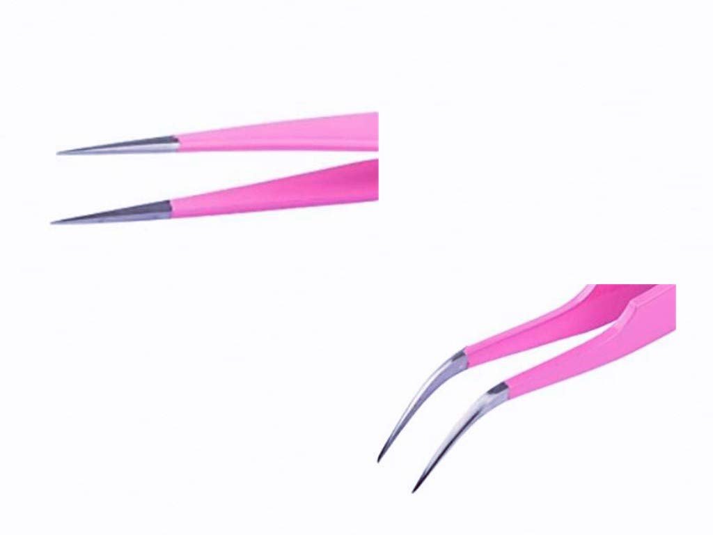 Aoshang 2-Piece Stainless Steel Tweezers Set – Straight & Curved Tip for Eyelash Extensions, Nail Art Rhinestone Pickup, and Acrylic Gel Nail DIY - görsel 7