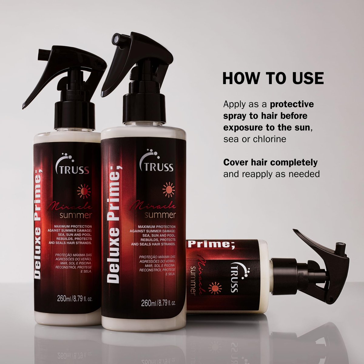 TRUSS Deluxe Prime Summer Hair Treatment – 8.79 oz | Protect & Repair Sun, Ocean & Pool Damage Avelisse