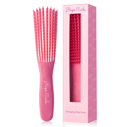 Rizos Curls Detangling Flexi Brush for Curly & Coily Hair – Reduce Breakage & Add Shine, Pink Avelisse