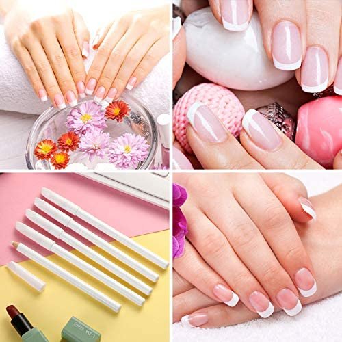Blulu 3-Piece White Nail Pencil Set – 2-in-1 Nail Whitening Pencils with Cuticle Pusher for DIY French Manicure - görsel 5