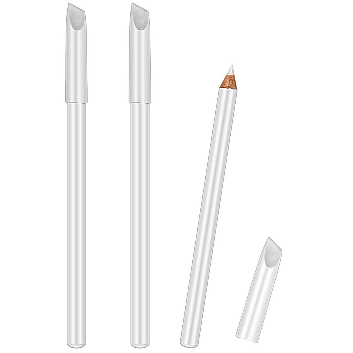 Blulu 3-Piece White Nail Pencil Set – 2-in-1 Nail Whitening Pencils with Cuticle Pusher for DIY French Manicure - görsel 1