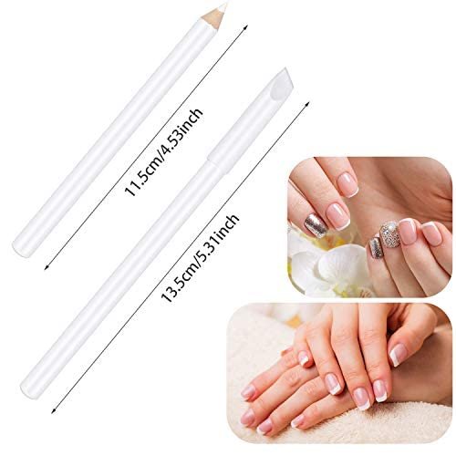 Blulu 3-Piece White Nail Pencil Set – 2-in-1 Nail Whitening Pencils with Cuticle Pusher for DIY French Manicure - görsel 3