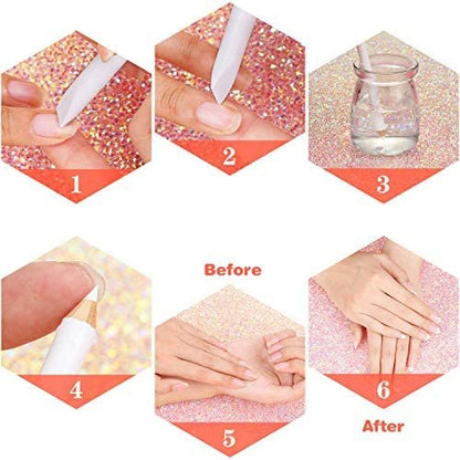 Blulu 3-Piece White Nail Pencil Set – 2-in-1 Nail Whitening Pencils with Cuticle Pusher for DIY French Manicure