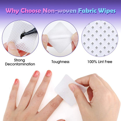 400-Piece Non-Woven Eyelash Extension Glue Remover Wipes – Cleaner for Lash Adhesive & Nail Polish