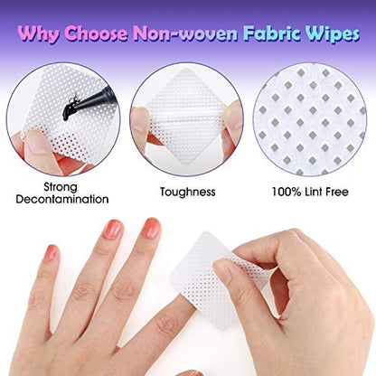 400-Piece Non-Woven Eyelash Extension Glue Remover Wipes – Cleaner for Lash Adhesive & Nail Polish