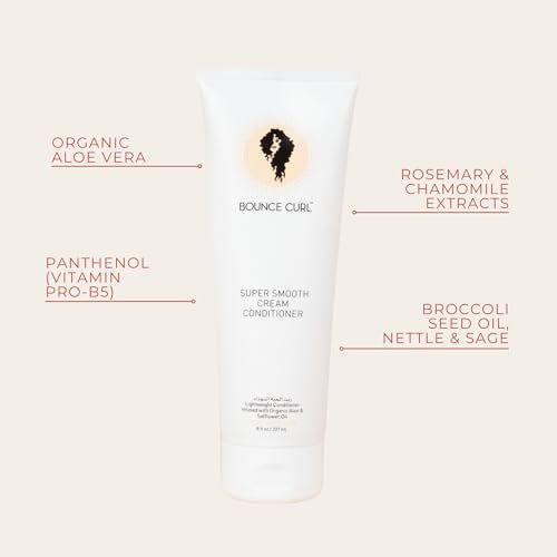 Bounce Curl Super Smooth Cream Conditioner - Lightweight Hydrating Conditioner with Aloe & Safflower Oil for Fine & Medium Hair - Color Safe & Vegan (8 oz) Avelisse