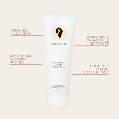 Bounce Curl Super Smooth Cream Conditioner - Lightweight Hydrating Conditioner with Aloe & Safflower Oil for Fine & Medium Hair - Color Safe & Vegan (8 oz) Avelisse