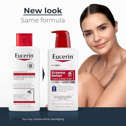 Eucerin Eczema Relief Cream Body Wash - Soothing Body Wash with Colloidal Oatmeal, Ceramide-3 & Licorice Root Extract, 13.5 Fl Oz Avelisse