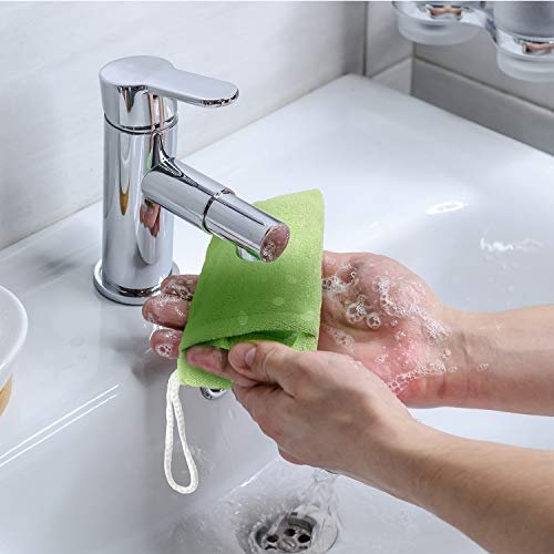 Microfiber Soap Saver Bags - 8 Pack Exfoliating Soap Pouch with Hanging Loop (4 Colors) Avelisse