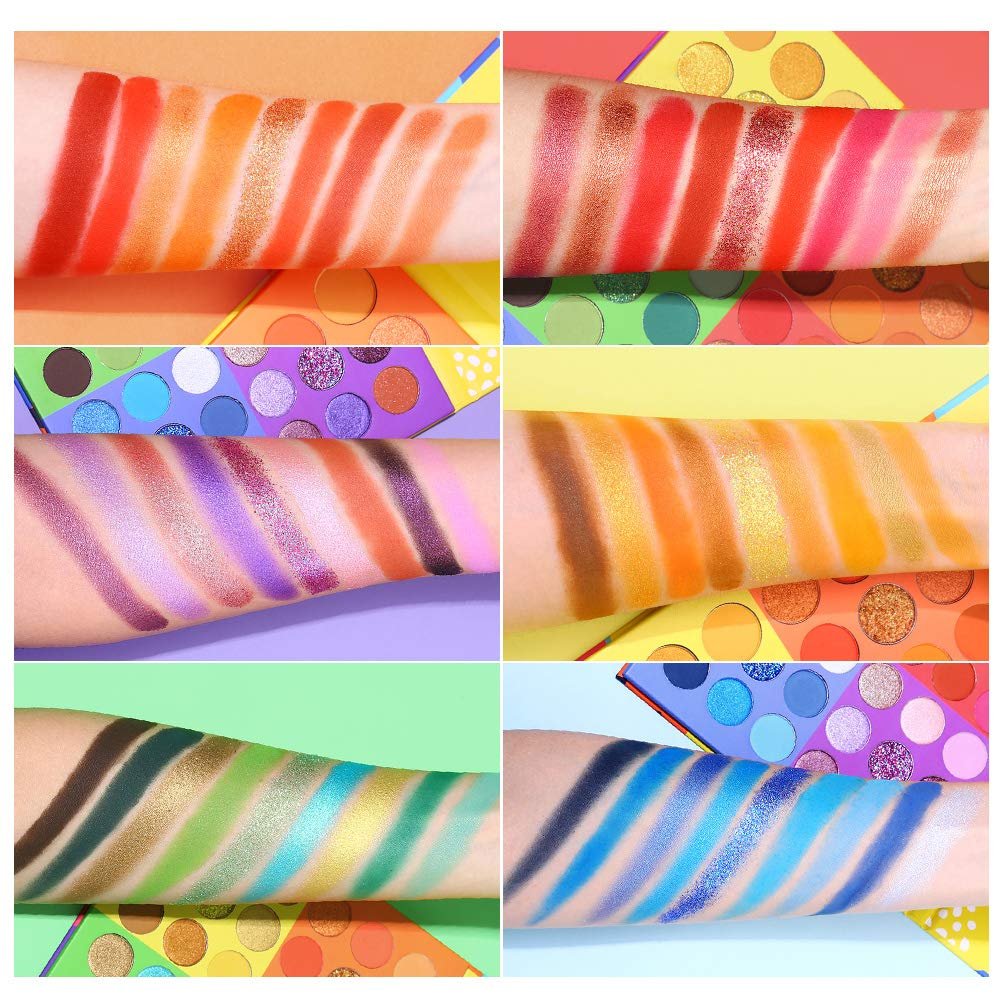 UCANBE 54 Colors Splashy Candies Eyeshadow Palette - Highly Pigmented Matte, Shimmer & Glitter Rainbow Eyeshadow - Long Lasting, Waterproof, Blendable Makeup Palette - görsel 7