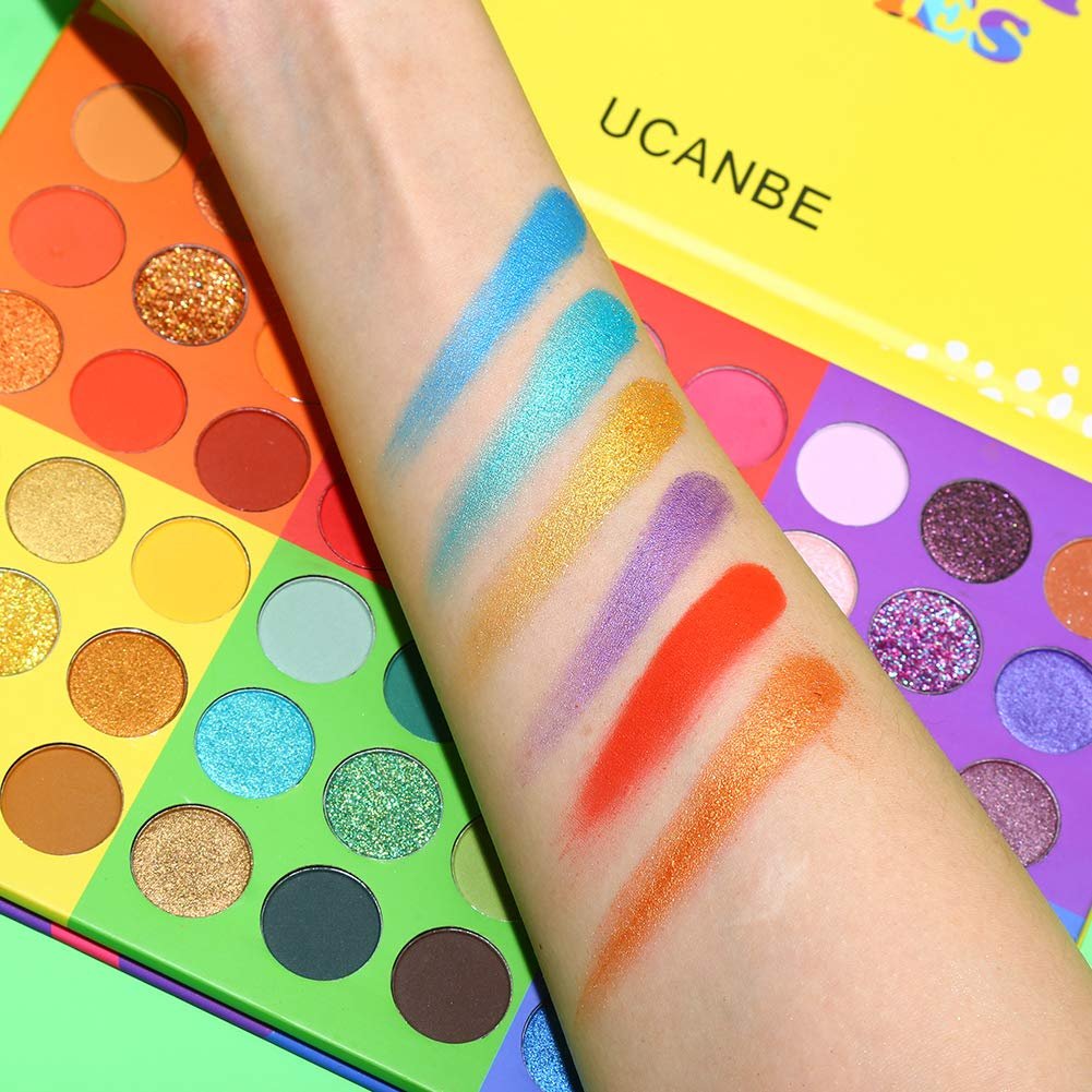 UCANBE 54 Colors Splashy Candies Eyeshadow Palette - Highly Pigmented Matte, Shimmer & Glitter Rainbow Eyeshadow - Long Lasting, Waterproof, Blendable Makeup Palette - görsel 11