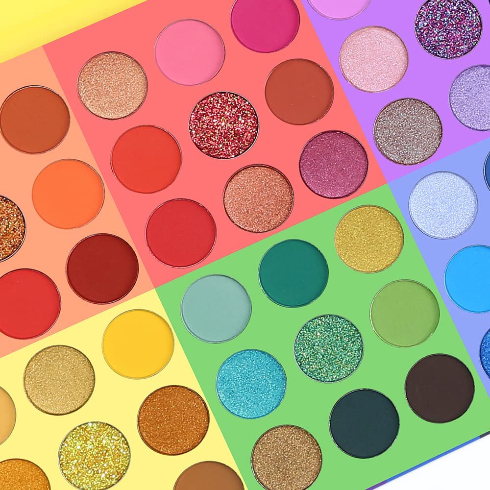 UCANBE 54 Colors Splashy Candies Eyeshadow Palette - Highly Pigmented Matte, Shimmer & Glitter Rainbow Eyeshadow - Long Lasting, Waterproof, Blendable Makeup Palette - görsel 13