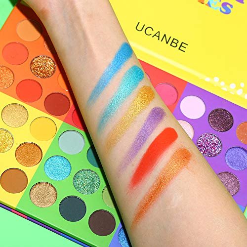 UCANBE 54 Colors Splashy Candies Eyeshadow Palette - Highly Pigmented Matte, Shimmer & Glitter Rainbow Eyeshadow - Long Lasting, Waterproof, Blendable Makeup Palette - görsel 12