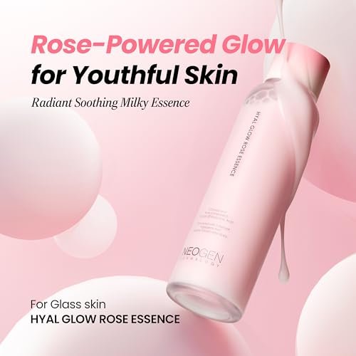 DERMALOGY by Neogen Hyal Glow Rose Essence - Hydrating Essence with 74% Damask Rose Water & Flower Oil & Extract, 160ml Avelisse