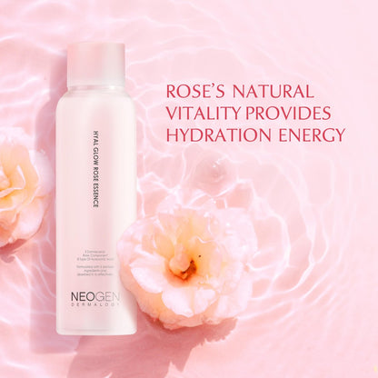 DERMALOGY by Neogen Hyal Glow Rose Essence - Hydrating Essence with 74% Damask Rose Water & Flower Oil & Extract, 160ml Avelisse