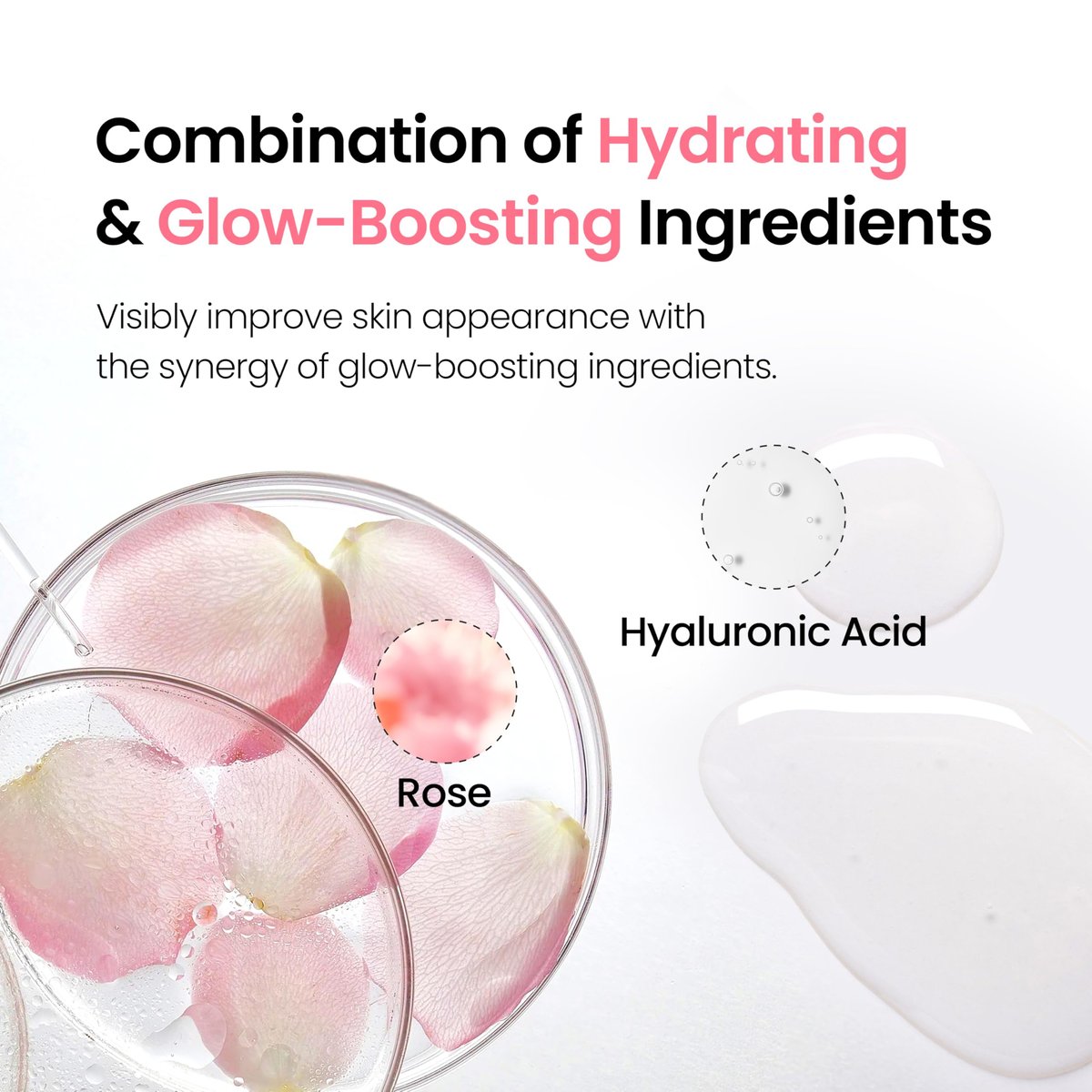 DERMALOGY by Neogen Hyal Glow Rose Essence - Hydrating Essence with 74% Damask Rose Water & Flower Oil & Extract, 160ml Avelisse