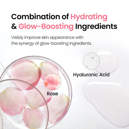 DERMALOGY by Neogen Hyal Glow Rose Essence - Hydrating Essence with 74% Damask Rose Water & Flower Oil & Extract, 160ml Avelisse