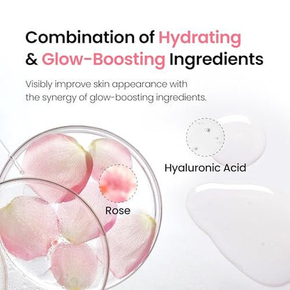 DERMALOGY by Neogen Hyal Glow Rose Essence - Hydrating Essence with 74% Damask Rose Water & Flower Oil & Extract, 160ml Avelisse