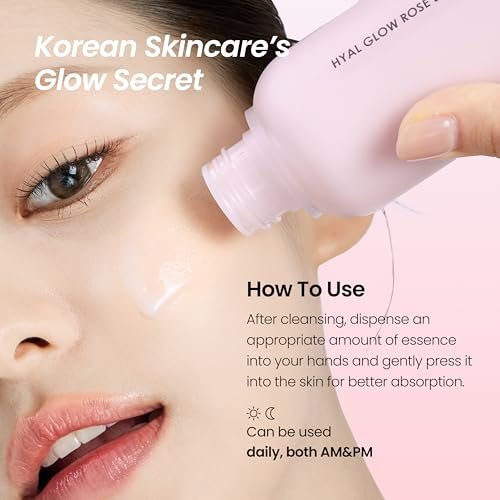 DERMALOGY by Neogen Hyal Glow Rose Essence - Hydrating Essence with 74% Damask Rose Water & Flower Oil & Extract, 160ml Avelisse