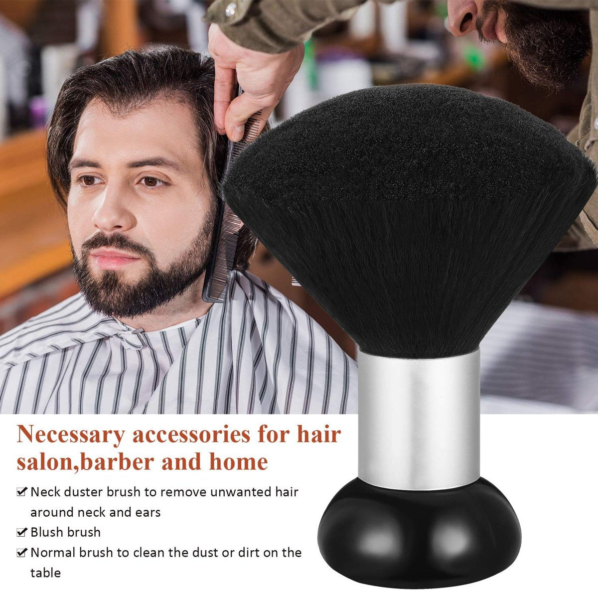 Patelai 3-Pack Barber Neck Duster Brush for Hair Cutting – Large Neck Duster with Plastic Handle Grip for Sweeping Hair Around Face – Barber Accessories and Cleaning Supplies - görsel 9