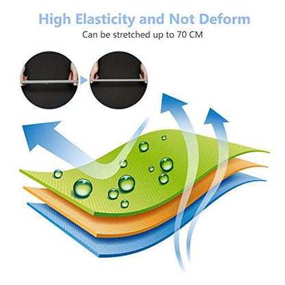 Sumind 4-Pack Thick Non-Slip Elastic Sport Headbands for Women and Men - Black & Gray