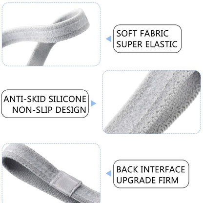 Sumind 4-Pack Thick Non-Slip Elastic Sport Headbands for Women and Men - Black & Gray