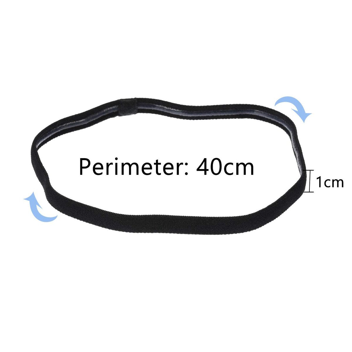 Sumind 4-Pack Thick Non-Slip Elastic Sport Headbands for Women and Men - Black & Gray - görsel 5