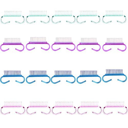 20-Piece Handle Grip Nail Brush Set – Perfect Christmas & Thanksgiving Gifts for Women & Girls