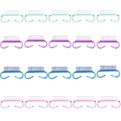 20-Piece Handle Grip Nail Brush Set – Perfect Christmas & Thanksgiving Gifts for Women & Girls