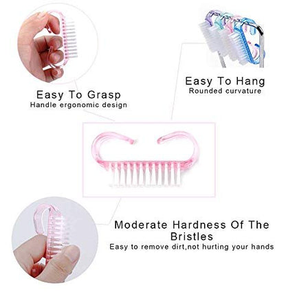 20-Piece Handle Grip Nail Brush Set – Perfect Christmas & Thanksgiving Gifts for Women & Girls