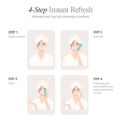 Cleo+ Sonic Facial Cleansing Brush by Project E Beauty - Gentle Exfoliating Silicone Face Wash Brush, Waterproof & Travel Size