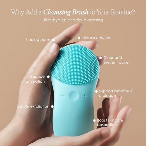 Cleo+ Sonic Facial Cleansing Brush by Project E Beauty - Gentle Exfoliating Silicone Face Wash Brush, Waterproof & Travel Size - görsel 4