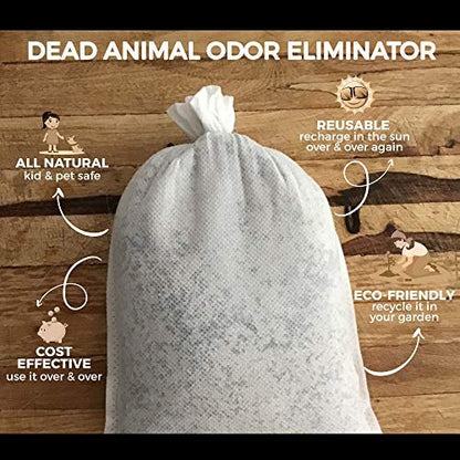 Nature's Pure Edge Dead Animal Smell Eliminator Pouch – Fragrance-Free Activated Charcoal Odor Absorber with Specialized Zeolite – for Attics, Walls, Crawlspaces – XL Covers 375 Sq Ft – Pet & Kid Safe
