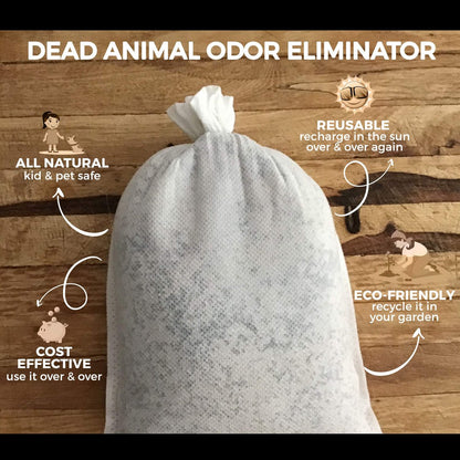 Nature's Pure Edge Dead Animal Smell Eliminator Pouch – Fragrance-Free Activated Charcoal Odor Absorber with Specialized Zeolite – for Attics, Walls, Crawlspaces – XL Covers 375 Sq Ft – Pet & Kid Safe