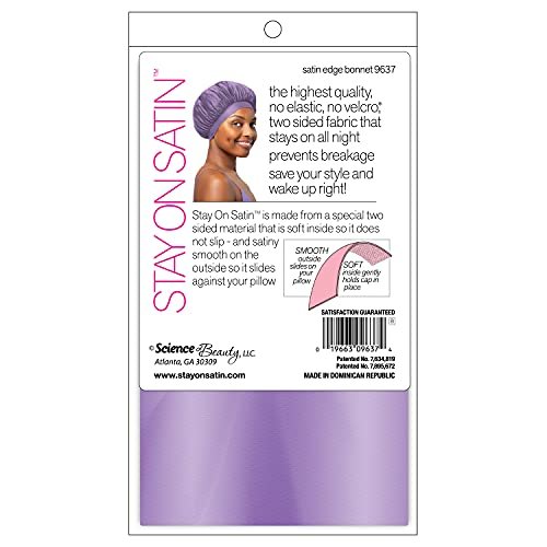 Stay On Satin Satin Edge Bonnet - Black - Premium Satin Shower Cap for Hair Protection - görsel 6